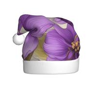 Adult plush Christmas hat YYHHAOFA Beautiful purple flowers Picture with soft touch for Christmas party