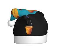 Adult plush Christmas hat YYHHAOFA Butterfly on a balloon Picture with soft touch for Christmas party