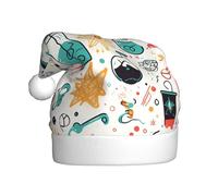 Adult plush Christmas hat YYHHAOFA chemistry print Picture with soft touch for Christmas party