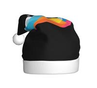 Adult plush Christmas hat YYHHAOFA Colorful snowflakes hills Picture with soft touch for Christmas party suitable for men and women