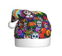 Adult plush Christmas hat YYHHAOFA Day of The Dead Picture with soft touch for Christmas party