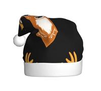 Adult plush Christmas hat YYHHAOFA Embroidered deer pattern Picture with soft touch for Christmas party suitable for men and women
