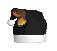 Adult plush Christmas hat YYHHAOFA Flame burning in the darkness Picture with soft touch for Christmas party suitable for men and women