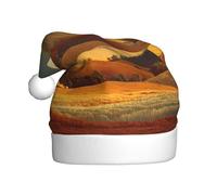 Adult plush Christmas hat YYHHAOFA Golden Hills Picture with soft touch for Christmas party
