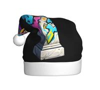 Adult plush Christmas hat YYHHAOFA Graffiti stone pillar Picture with soft touch for Christmas party
