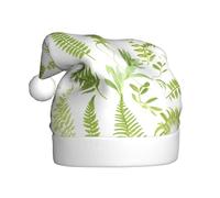 Adult plush Christmas hat YYHHAOFA Natural Plant Silhouette Fern Leaf Picture with soft touch for Christmas party