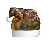 Adult plush Christmas hat YYHHAOFA Pair Of Mandarin Ducks Picture with soft touch for Christmas party suitable for men and women