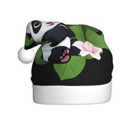 Adult plush Christmas hat YYHHAOFA Panda and Calla Lily Picture with soft touch for Christmas party