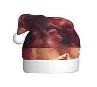 Adult plush Christmas hat YYHHAOFA Quantum Nebula Picture with soft touch for Christmas party suitable for men and women