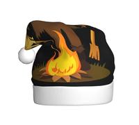 Adult plush Christmas hat YYHHAOFA Scarecrow by the bonfire Picture with soft touch for Christmas party