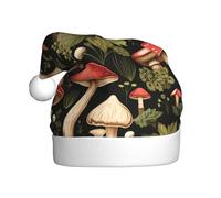 Adult plush Christmas hat YYHHAOFA vintage edible mushrooms Picture with soft touch for Christmas party suitable for men and women