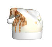 Adult plush Christmas hat YYHHAOFA watercolor baby giraffe Picture with soft touch for Christmas party suitable for men and women