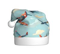 Adult plush Christmas hat YYHHAOFA world war aircraft Picture with soft touch for Christmas party suitable for men and women