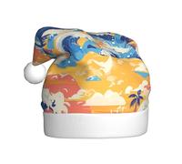 Adult plush Christmas hat YYHWHJDE beach maui hawaii sunset sea waves clouds Printing with soft touch for Christmas party