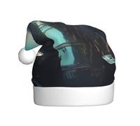 Adult plush Christmas hat YYHWHJDE Cities of the Future Printing with soft touch for Christmas party