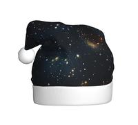Adult plush Christmas hat YYHWHJDE constellation star clusters galaxies Printing with soft touch for Christmas party