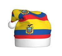 Adult plush Christmas hat YYHWHJDE Flag of Ecuador Printing with soft touch for Christmas party
