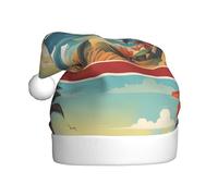 Adult plush Christmas hat YYHWHJDE hawaiian slogans Printing with soft touch for Christmas party