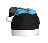 Adult plush Christmas hat YYHWHJDE Hippopotamus swimming happily Printing with soft touch for Christmas party