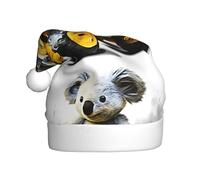 Adult plush Christmas hat YYHWHJDE Koala Learning To Drive Printing soft and comfortable for parties dances Halloween