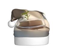 Adult plush Christmas hat YYHWHJDE Little flowers in transparent garage Printing with soft touch for Christmas party