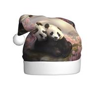 Adult plush Christmas hat YYHWHJDE Lovely Pandas Printing with soft touch for Christmas party
