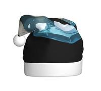 Adult plush Christmas hat YYHWHJDE Polar Bear on Ice Printing with soft touch for Christmas party
