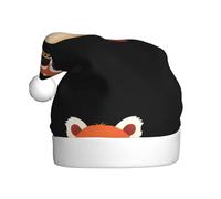 Adult plush Christmas hat YYHWHJDE Red panda playing bamboo flute Printing soft and comfortable for parties dances Halloween