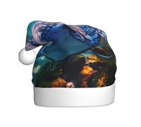 Adult plush Christmas hat YYHWHJDE Sea Animals Stingrays Printing soft and comfortable for parties dances Halloween