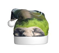 Adult plush Christmas hat YYHWHJDE Swimming African Elephant Printing with soft touch for Christmas party