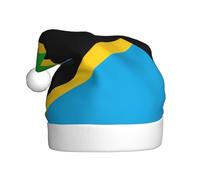 Adult plush Christmas hat YYHWHJDE Tanzania Flag Printing soft and comfortable for parties dances Halloween