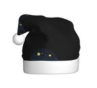 Adult plush Christmas hat YYHWHJDE The brightest star in the night sky Printing with soft touch for Christmas party