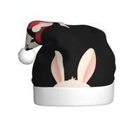 Adult plush Christmas hat YYHWHJDE The bunny's beautiful red dress Printing with soft touch for Christmas party