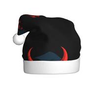 Adult plush Christmas hat YYHWHJDE The devil's face Printing with soft touch for Christmas party