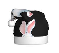 Adult plush Christmas hat YYHWHJDE The little white rabbit jumping Printing with soft touch for Christmas party