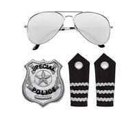 SWAT Team 3 piece set Tshirt Cap Shades - Police Fancy Dress outfit