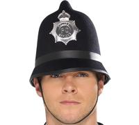 Adult Police Fancy Dress Policeman Helmet Mens Cop Bobbie Hat by Smiffys