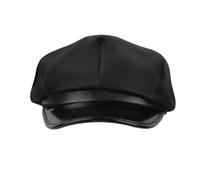 Adult Police Hat Snapback Classic Chauffeur Octagon Peaked Cap Policeman Uniform Costume Accessory Cosplay Cops Fancy Dress Headwear Military Captain Hat for Halloween Party Stage Performance