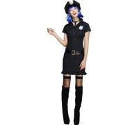 Adult Police Lady Officer Costume Women Cop Fancy Dress Outfit British Woman