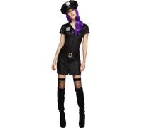 Smiffy's Adult Women's Fever Corrupt Cop Costume, Dress, Belt And Hat, Cops, -
