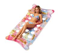 Adult Pool Floats,Sequin Bow Floating Bed with Headrest - Foldable Pool Float Lake Water Lounger - for Outdoor Backyard Garden Yard Summer Beach Lake Swimming Sunbathing