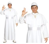 Fiestas Guirca - Adult Pope Fancy Dress Costume - Cape, Belt, Mitre & Cassock - White XL