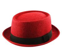 Adult Pork Pie Trilby Fedora Jute Hessian Hat Band Unisex (Breaking Bad Heisenberg Style) Burgundy Red (60 cm)