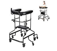 Adult Portable Walker with Seat & Upright Design - Ideal for Seniors & Disabled, Height 150-180 cm, Hemiplegia Rehabilitation Standing e