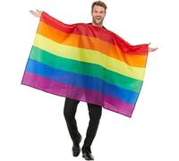 Smiffys Rainbow Flag Costume, Multi-Coloured, Rainbow/Gay Pride Items Fancy Dress, Adult Dress Up Costumes