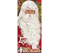 Adult Professional Santa Claus Wig, Beard, Tash, Eyebrows | Father Christmas Xmas Cosplay Costume Fancy Dress