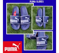 Adult Puma Leadcat Navy Slides Sandal Beach Shoe Slip On New Size 12