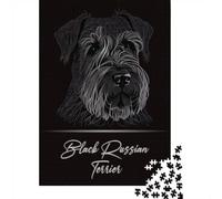 Adult Puzzle, 1000 Pieces, Black Russian Terrier, 52x38cm/1000pcs
