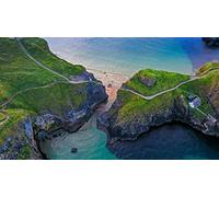 Adult Puzzle 1000 Pieces, Carrick-A-Rede Cable Bridge Connecting Two Cliffs Near Ballintoy, Antrim, Northern Ireland, Unique Birthday Present 70x50CM