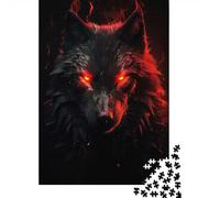 Adult Puzzle, 1000 Pieces, Devil Black Wolf, 70x50cm/1000pcs